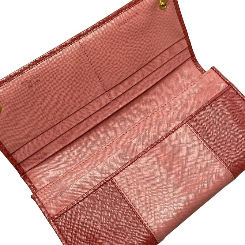 Prada Long Wallet - Pink Leather