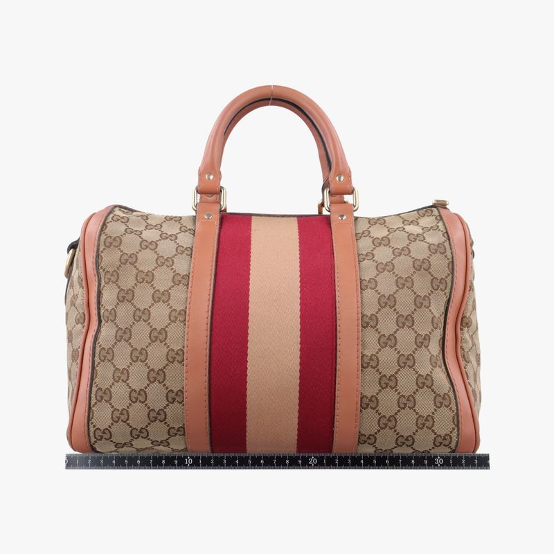 Guccisherry Line Beige And Red And Orange Canvas And Leather 247205 Unknown