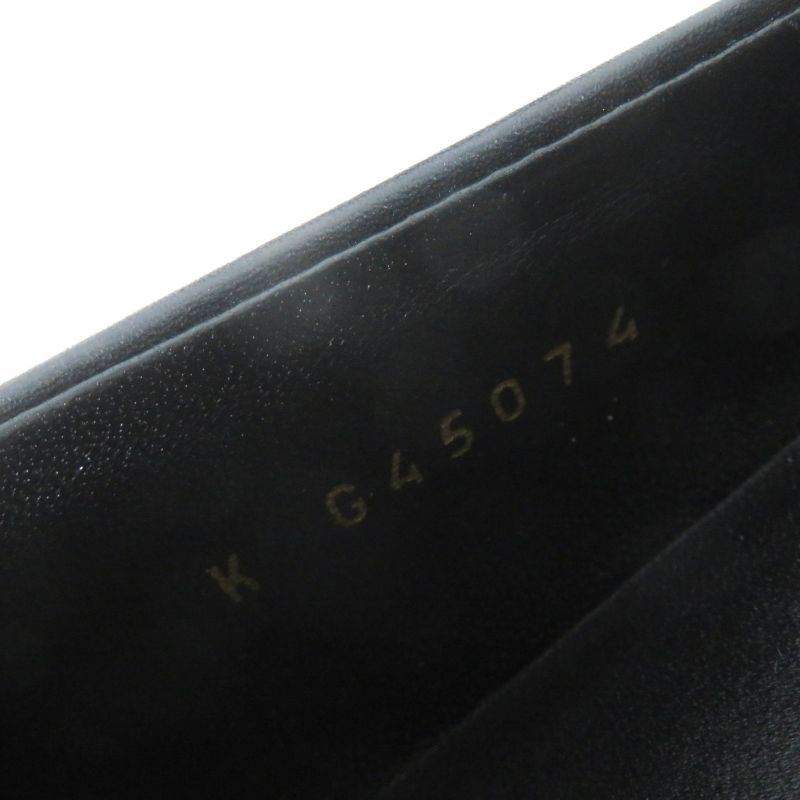 CHANEL 23A G45074 Matelasse Coco Mark Leather Loafers Black Gold Hardware 39.5