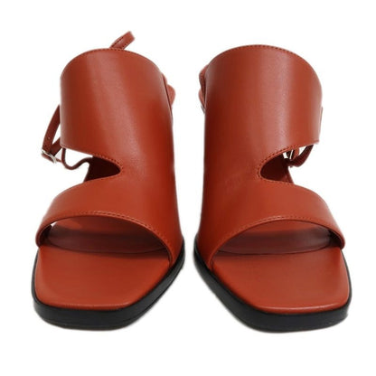 Hermes Inconnu 85 Sandals Size 38 Brown Leather Apparel — view 3