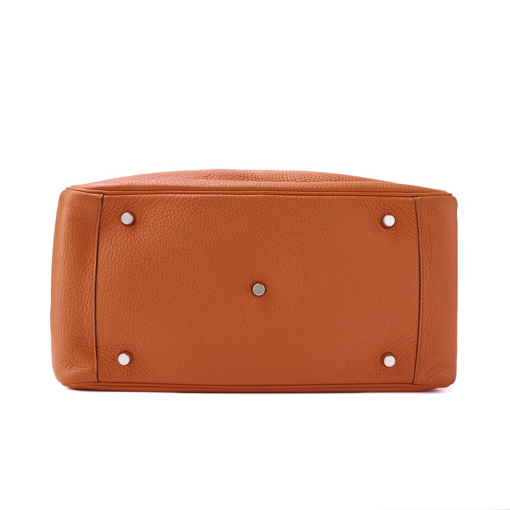 Hermes Lindy 34 Shoulder Bag Taurillon Clemence Orange Poppy Orange Poppy