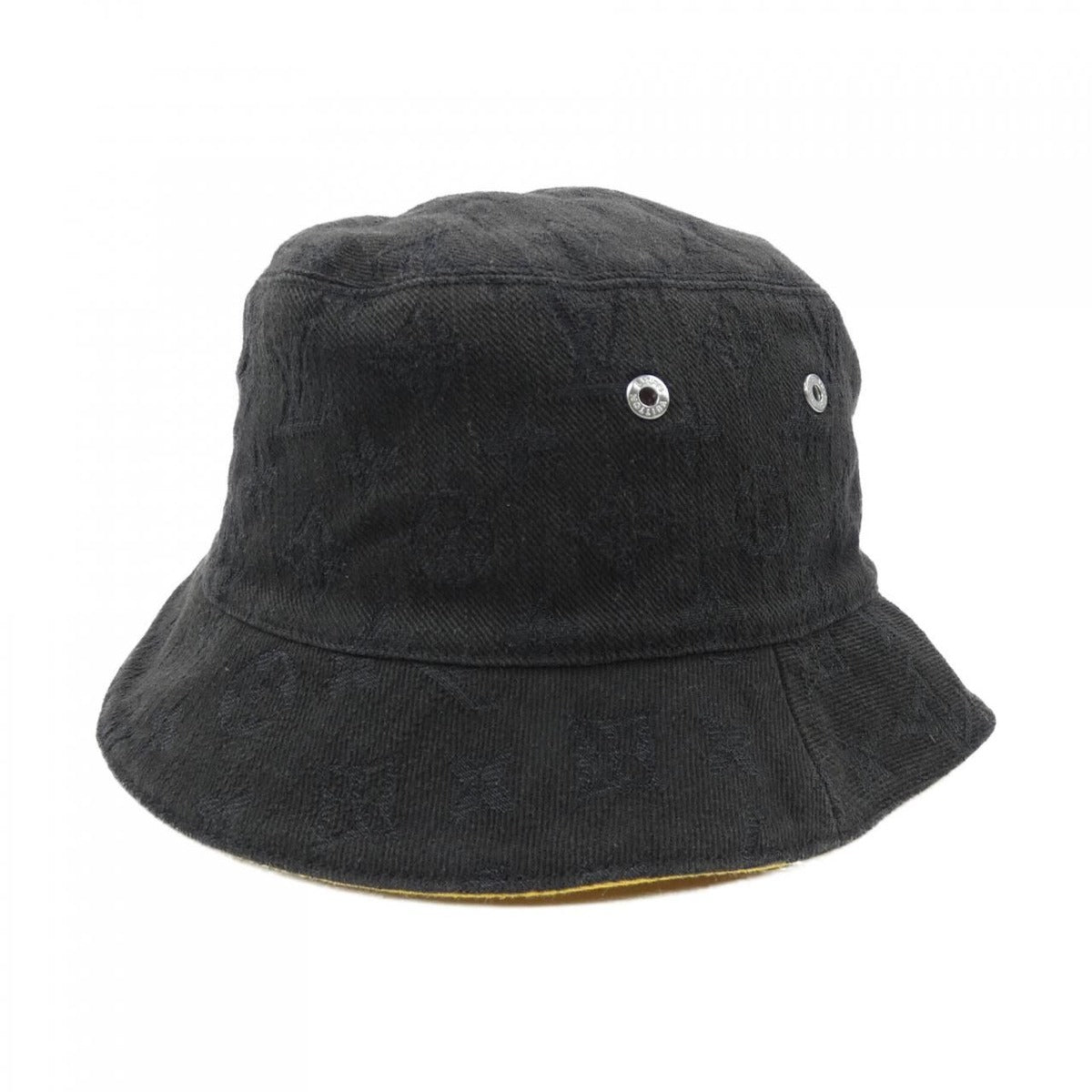 Louis Vuitton Monogram Denim Hat Black Yellow Reversible