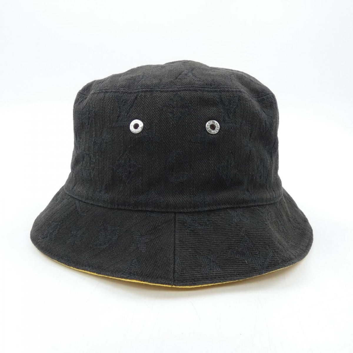 Louis Vuitton Monogram Denim Hat Black Yellow Reversible — view 2