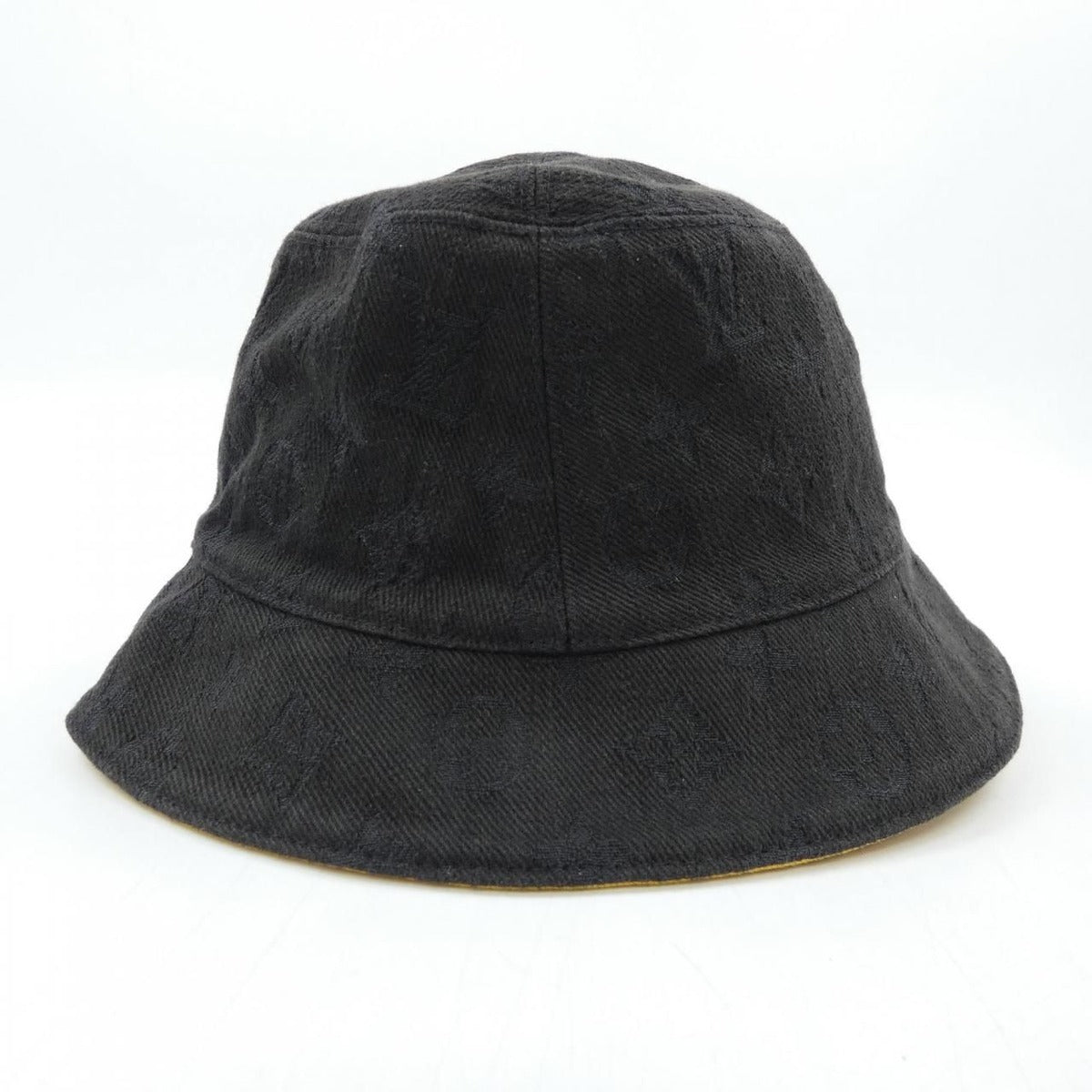 Louis Vuitton Monogram Denim Hat Black Yellow Reversible — view 4