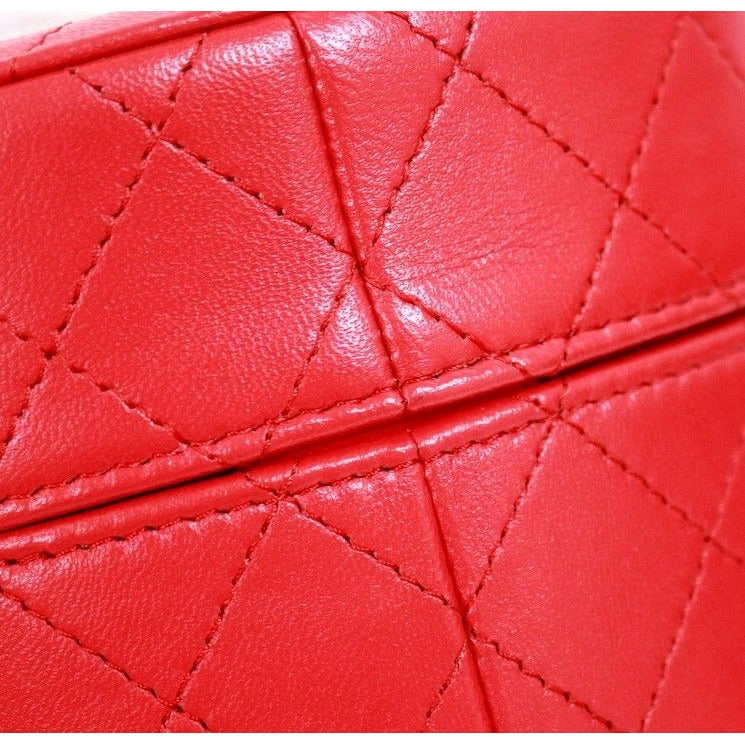 Chanel Vanity Bag Bicolor Leather Red Gold — view 3