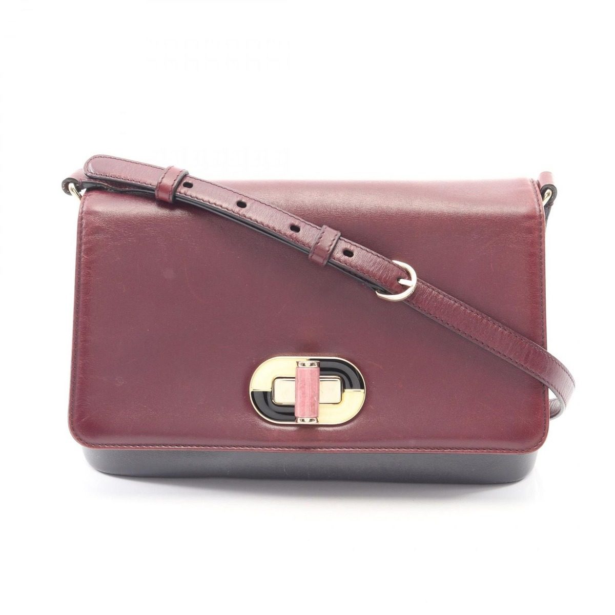 Bvlgari Shoulder Bag Gold Gray Leather