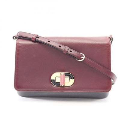 Bvlgari Shoulder Bag Gold Gray Leather