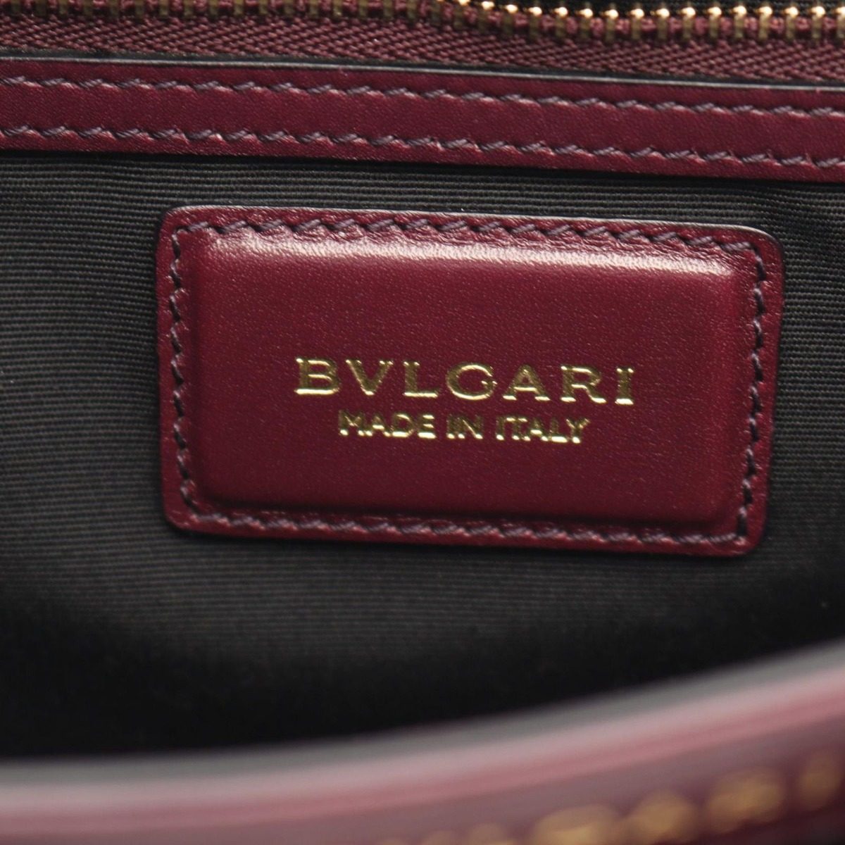 Bvlgari Shoulder Bag Gold Gray Leather — view 4