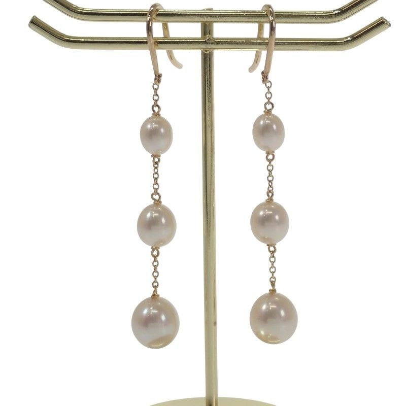 Tiffany & Co By The Yard Pearl Chain Earrings 18K Yellow