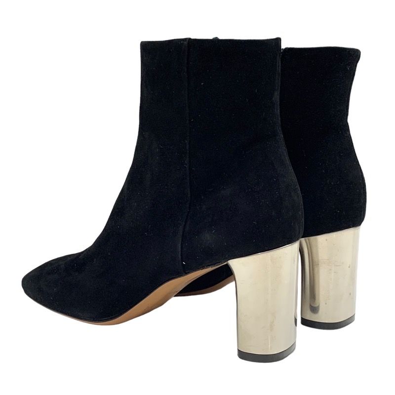 Unused Celine Boots Short Boots Shoes Bang Metal Heel Suede Black Silver