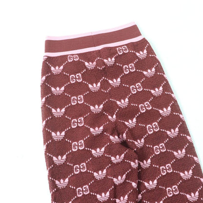 Gucci×adidas 693830 GG Trefoil Wool Jacquard Jogger Pants Bordeaux Pink S Made