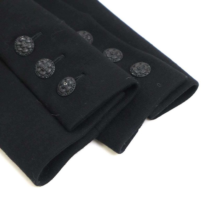 Chanel 2007aw Braided Coco Mark Button Long Jacket P31269v21533 Black 36