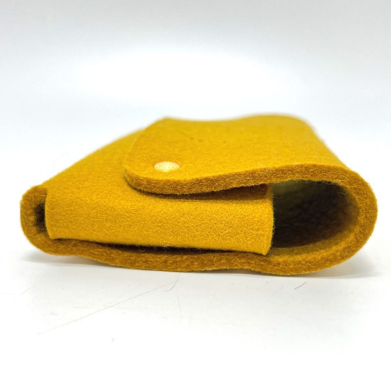 Hermes Accessory Pouch Etui Cult GM Playing Cards Case Felt Mustard Brown