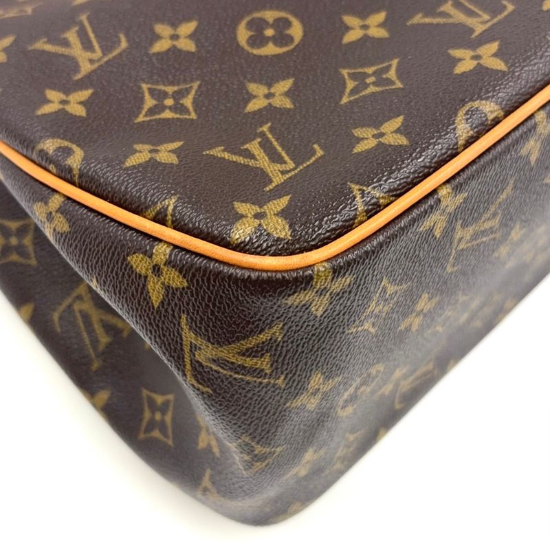 Louis Vuitton Batignolles Vertical Monogram Leather X PVC Brown Tote Bag M51153