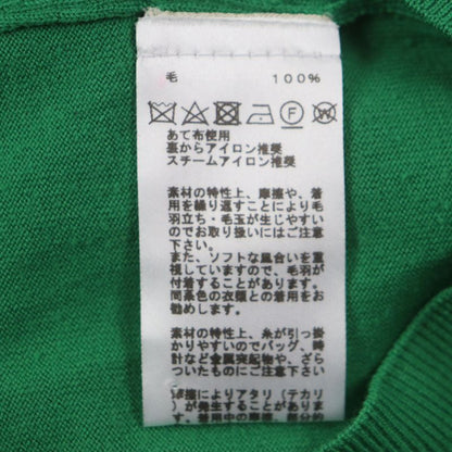 Hermes 22AW 100% Wool H Embroidery Crew Neck High Gauge Knit Sweater Green M