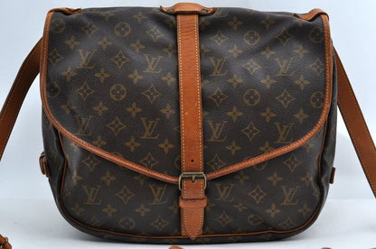 Louis Vuitton Monogram Saumur 35 Shoulder Cross Bag M42254 LV 2314n
