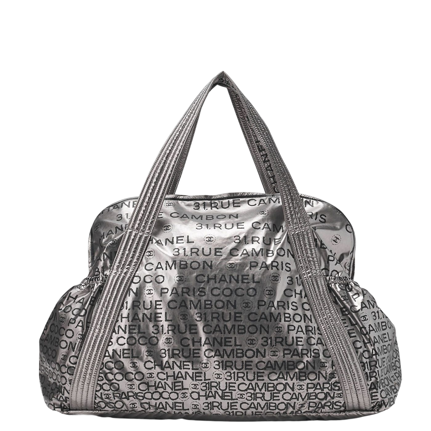 Chanel Tote Bag Nylon Unlimited Large Size Black Silver Hardware Brand [shipping