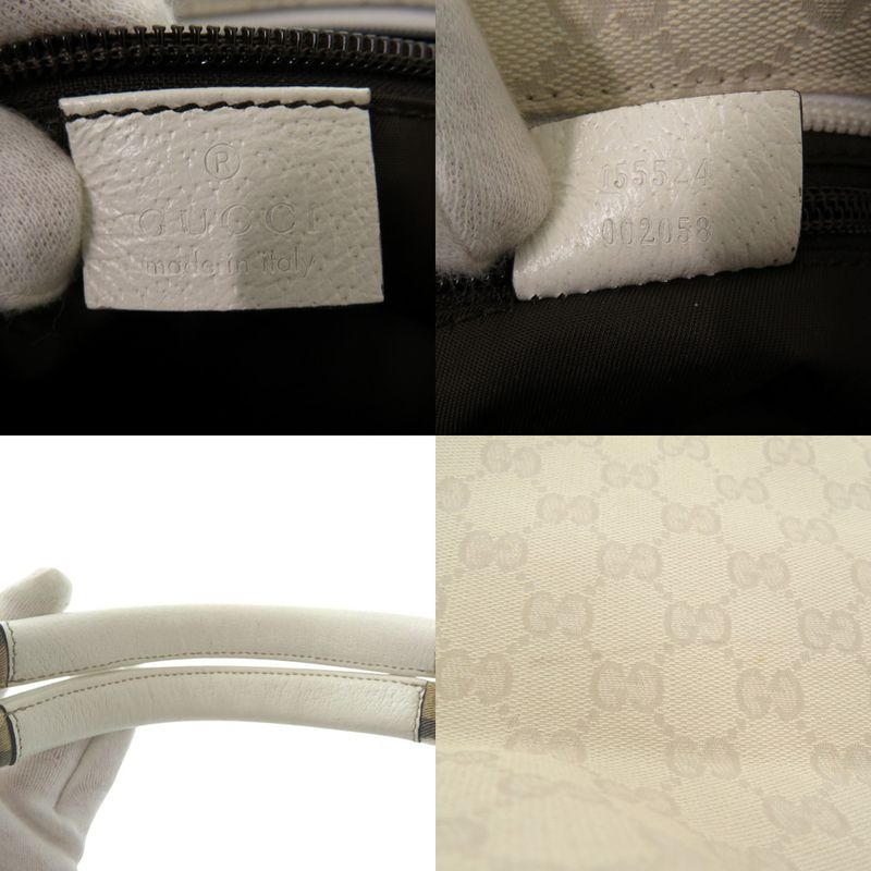 Gucci Sherry Line 155524 GG Canvas White Tote Bag White 1556 Gucci