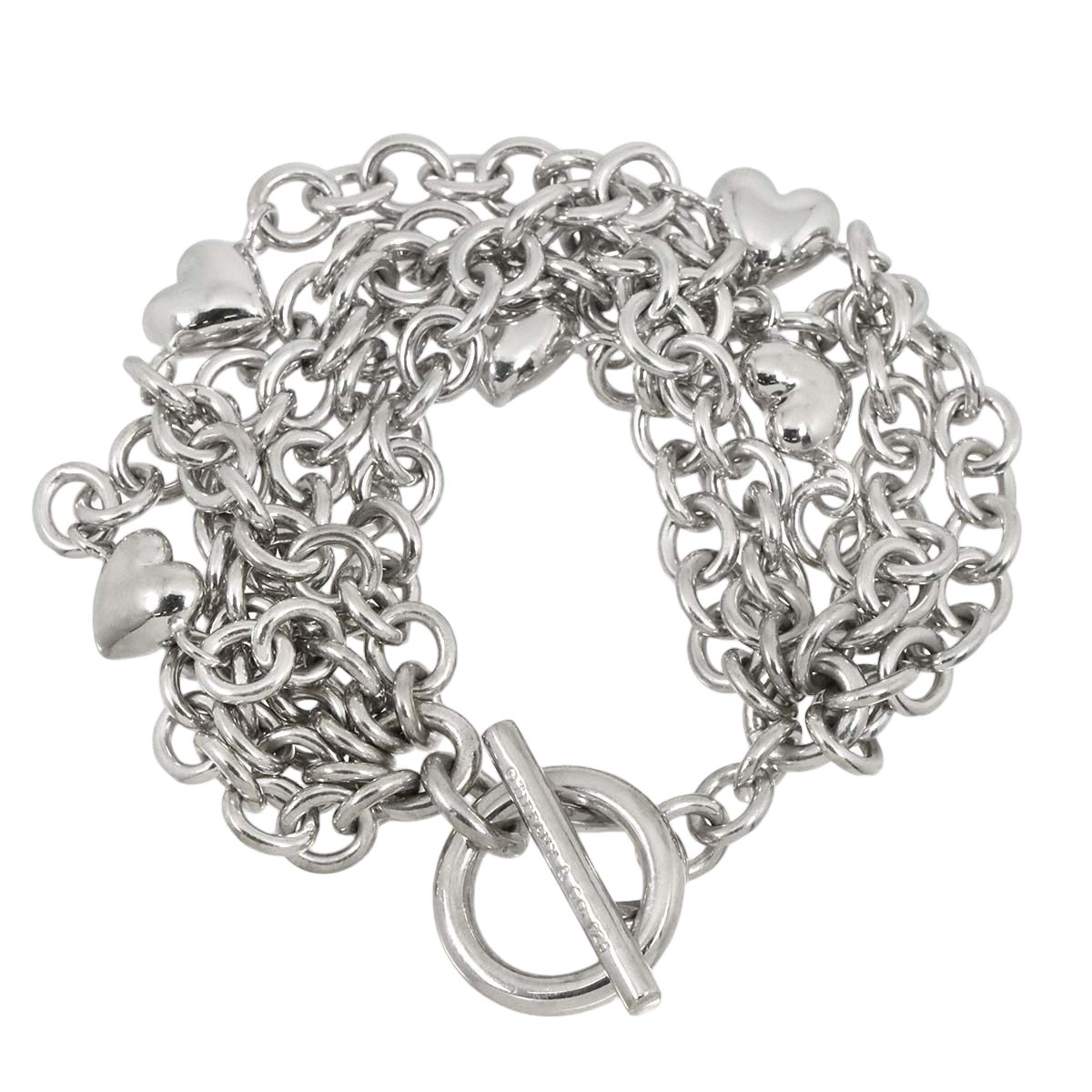 Tiffany & Co Heart Chain Bracelet 16.5 cm 925 Sterling Silver