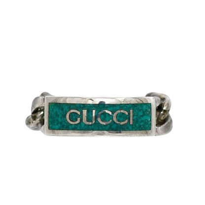 Gucci Ring Silver Green Never