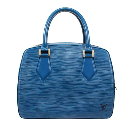 Louis Vuitton Sablon Epi Toledo Blue Leather Handbag Gold