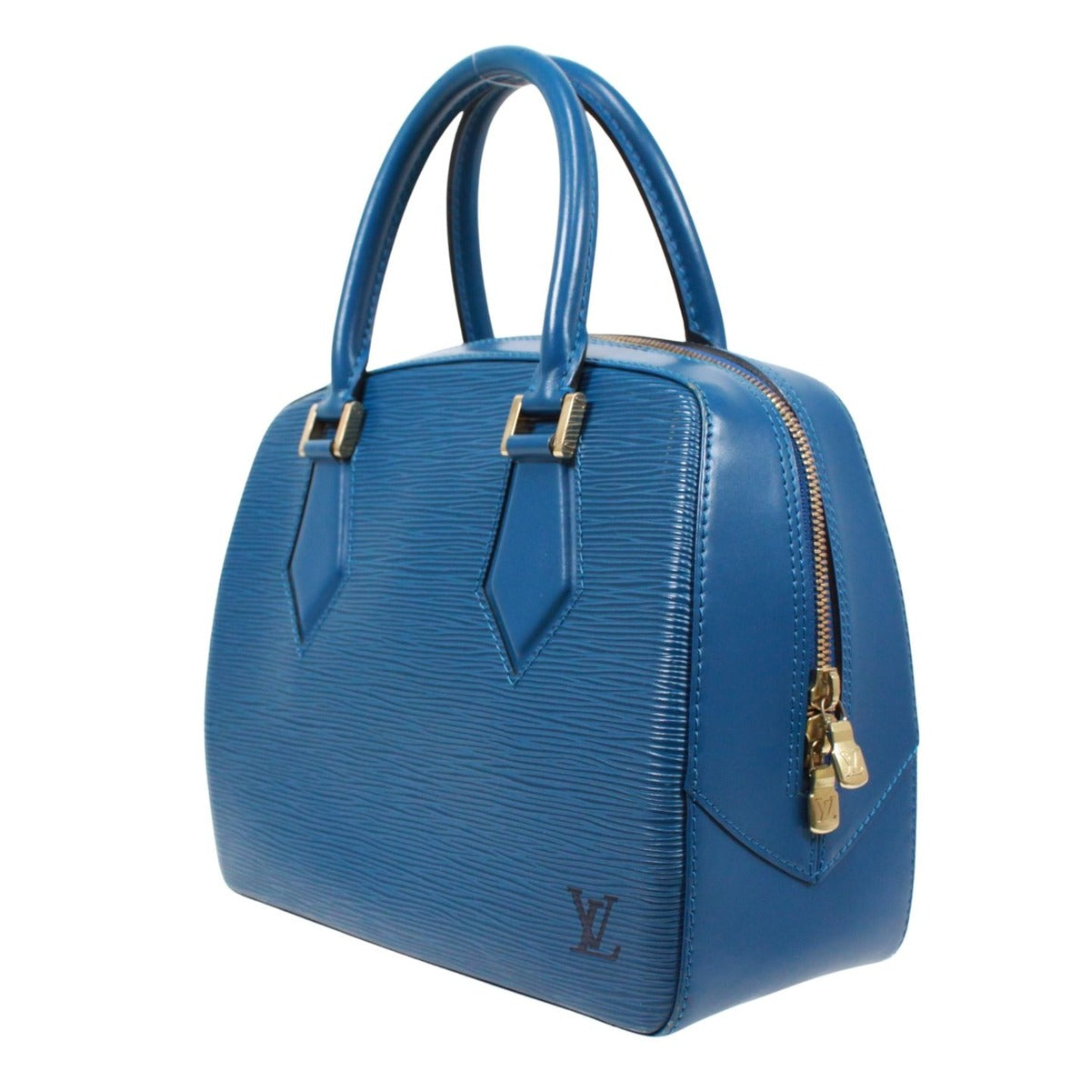 Louis Vuitton Sablon Epi Toledo Blue Leather Handbag Gold — view 3