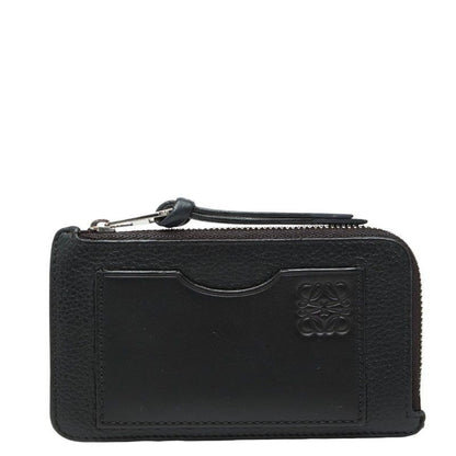 Loewe Anagram L-shaped Zipper Fragment Case Card Black Leather