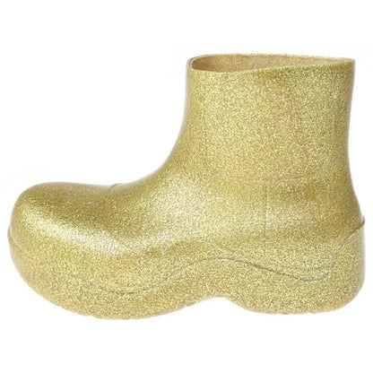 Bottega Veneta Puddle Ankle Boot Sparkle Rubber Paddle Boots Gold