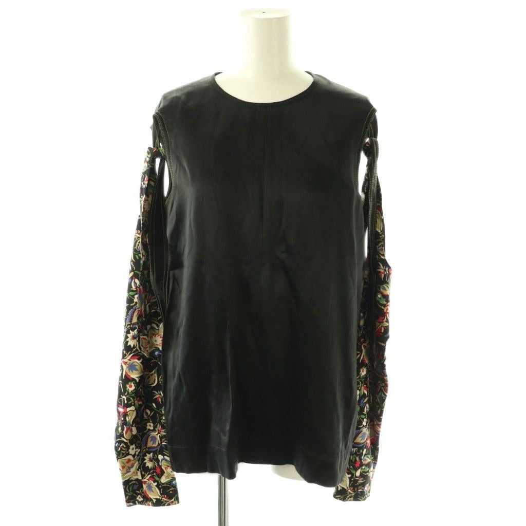 Celine Phoebe Philo Era Blouse Shirt Acetate Long Sleeve Silk Switch 36 Black SS