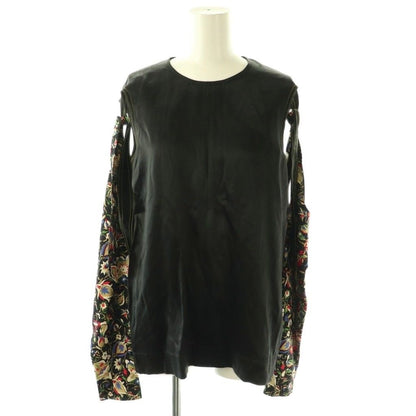 Celine Phoebe Philo Era Blouse Shirt Acetate Long Sleeve Silk Switch 36 Black SS