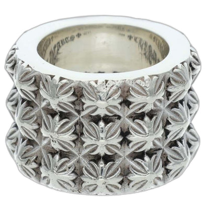 Chrome Hearts Pete Punk Triple Row Silver Ring