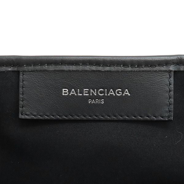 Balenciaga Tote Bag Navy Cabas Su Canvas Leather Ivory X Black Silver Hardware
