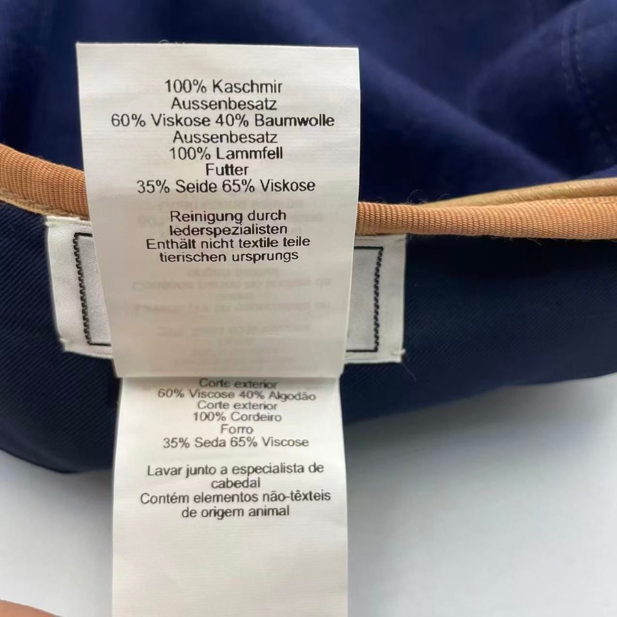 Hermes Hat Beret Cashmere Navy 57 — view 9