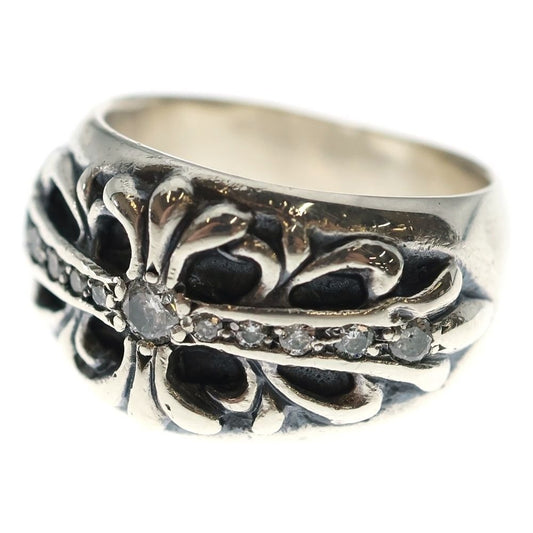 Chrome Hearts Flrl Crs Dmnd Floral Cross Ring Aftermarket Diamond Silver