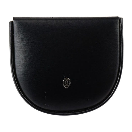 Cartier Coin Case Calf Leather Black Silver Hardware Pasha Purse