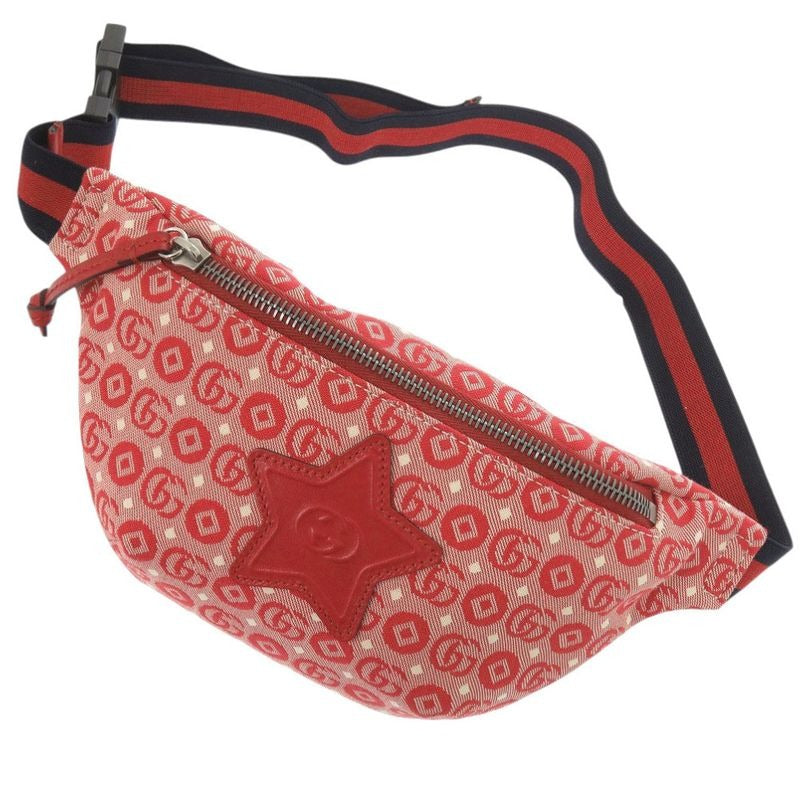 Gucci Children's Star Canvas Leather Red Waist Bag Body