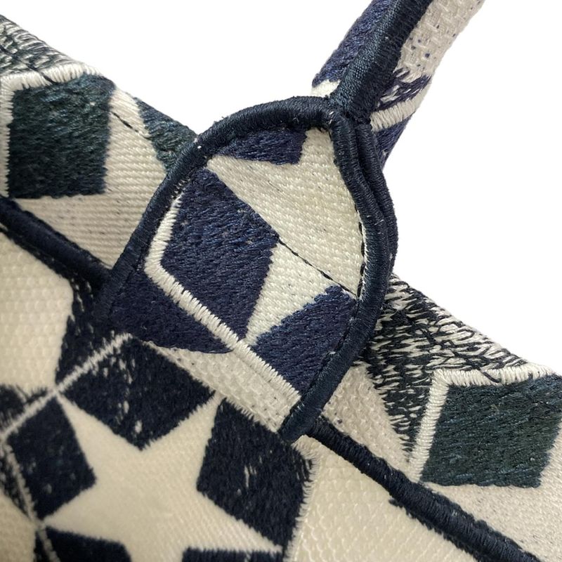 Dior/christian Dior Tote Bag Book Tote Large Bag Navy And White Star (star)