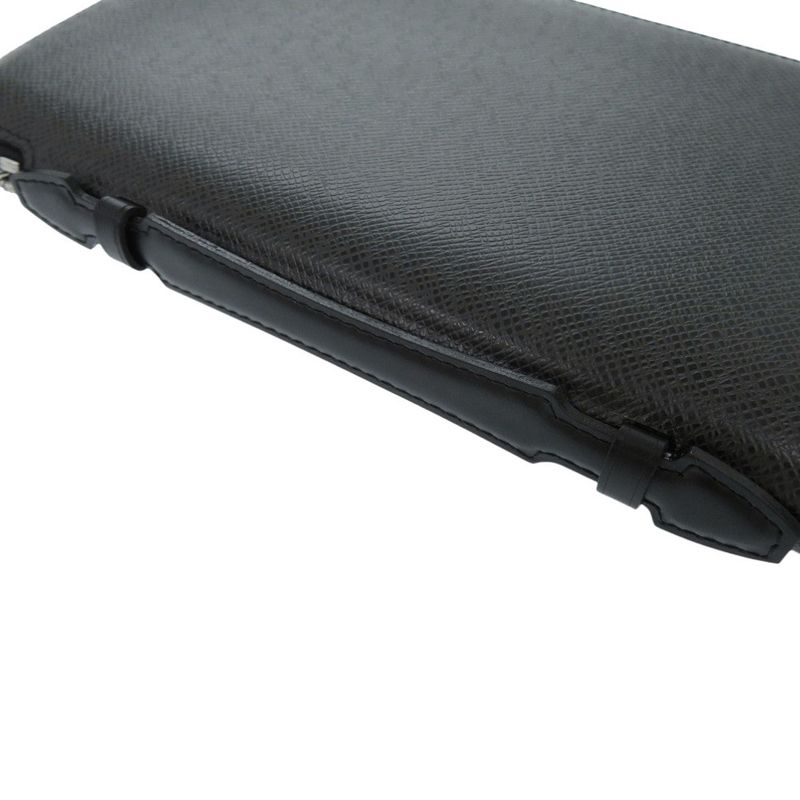 Louis Vuitton Organizer Athol Taiga M30652 Taiga Leather Black Long Wallet