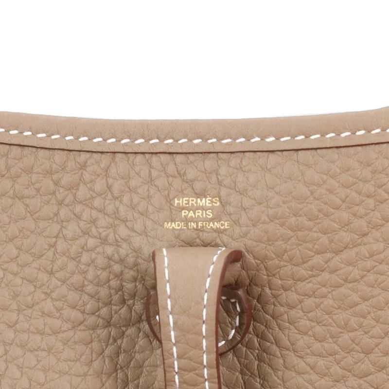 Hermes Evelyn TPM Engraved K Ghardware Taurillon Clemence Etoupe Shoulder Bag