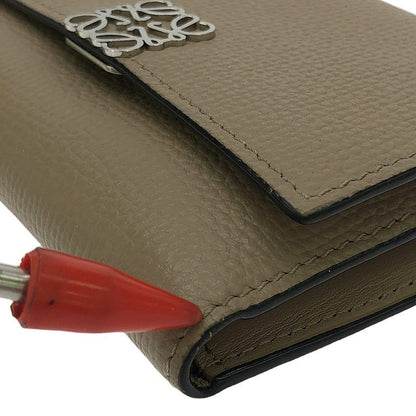 Loewe - Small Vertical Leather Anagram Compact Wallet Purse - Grey - Women