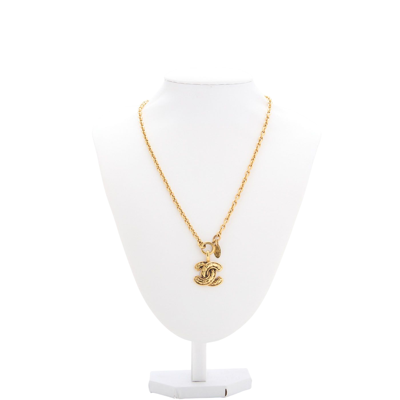 Chanel CC Logo 24K Gold Plate Necklace GP Gold Mini- (gold Plated) Gold Chain