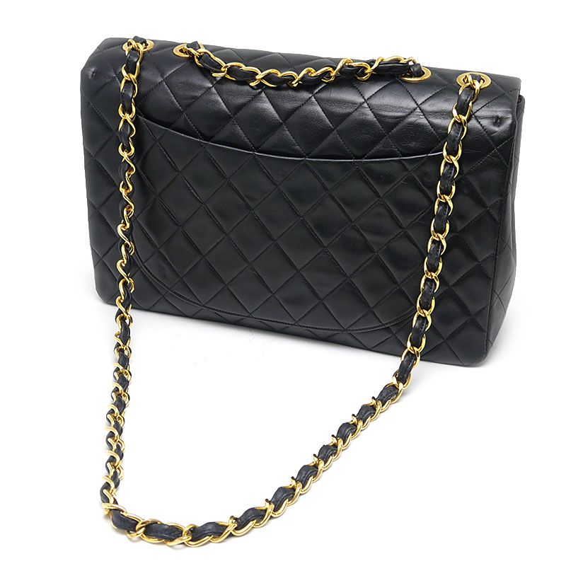 Chanel Matelasse 34 Chain Shoulder Bag Decamato Black Leather