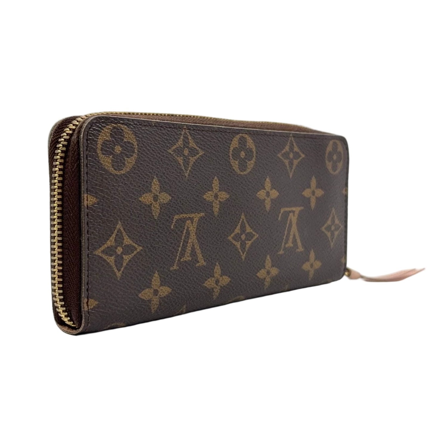 Louis Vuitton Portefeuille Clemence Monogram Rose Velours Leather Brown Light — view 2
