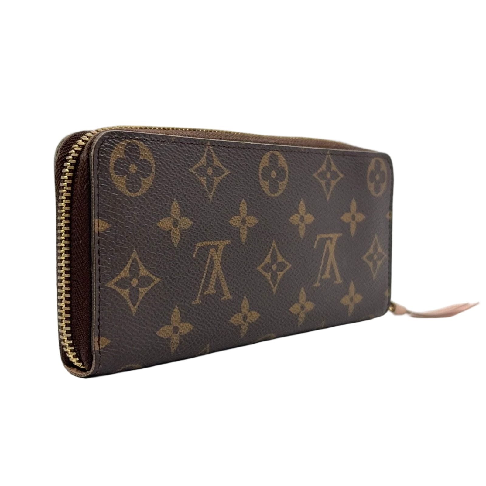 Louis Vuitton Portefeuille Clemence Monogram Rose Velours Leather Brown Light — view 2