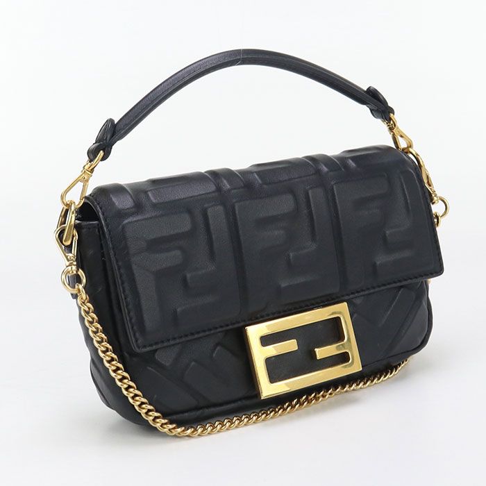 Fendi Chain FF Motif Baguette Mini 8bs017 A72V F15zw Crossbody Shoulder Bag