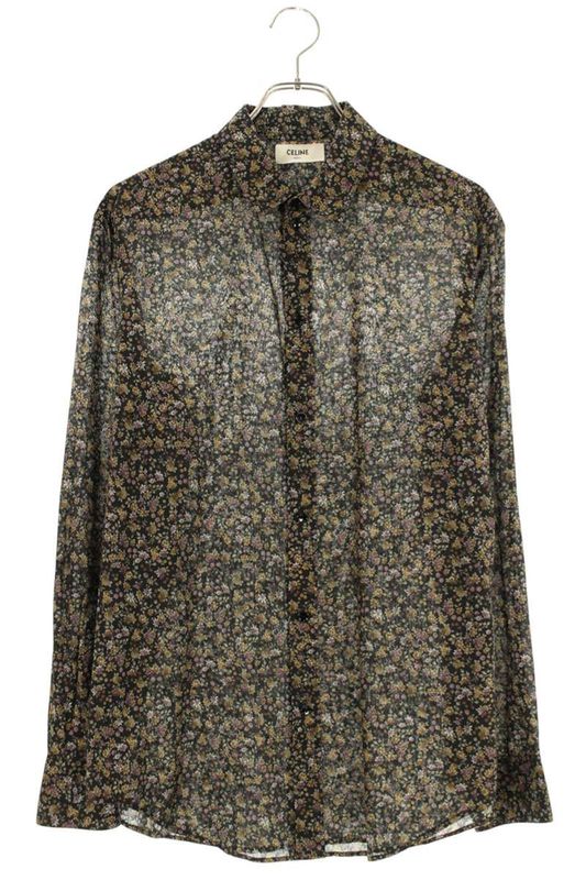 Celine 20zx1056i Long Sleeve Shirt With Flower Pattern Men's 40