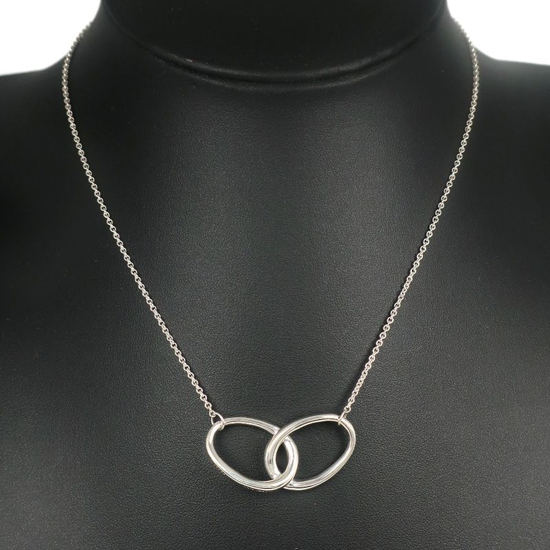 Tiffany & Co Double Loop Elsa Peretti 925 Silver Ladies 8.2g Necklace