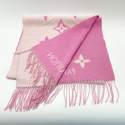 Louis Vuitton Monogram Escharp Reykjavik Muffler M76066 Pink 100% Cashmere