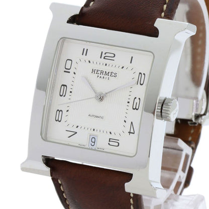 Hermes Hh2810 H Watch SS Leather Men's