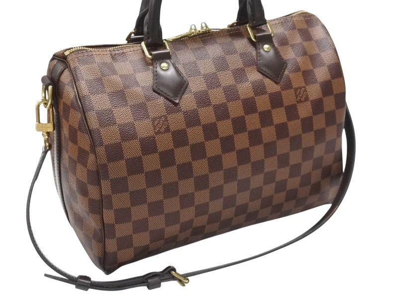 Louis Vuitton Handbag Speedy Bandouliere 30 Brown Damier Canvas Gold — view 4